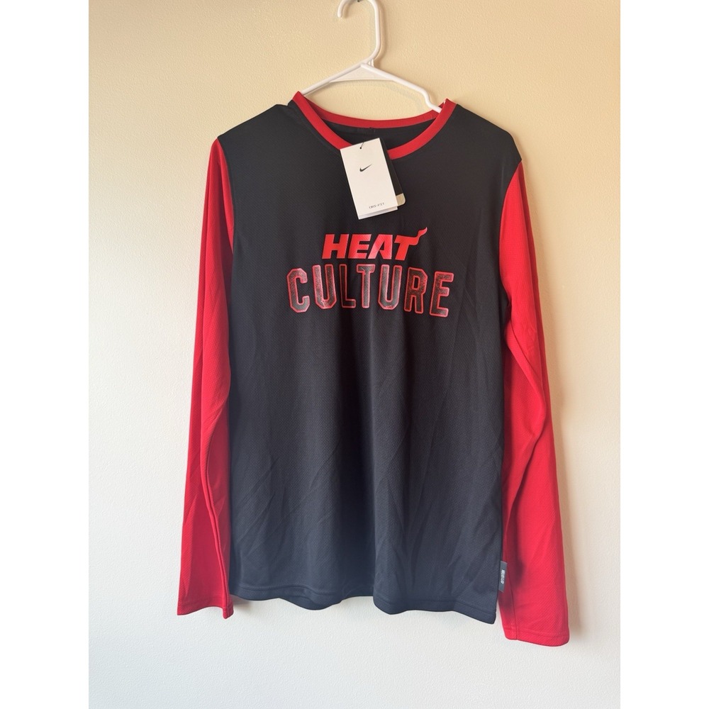 Youth Miami Heat Nike Black 2024/25 Pregame Performance Long Sleeve T-Shirt
